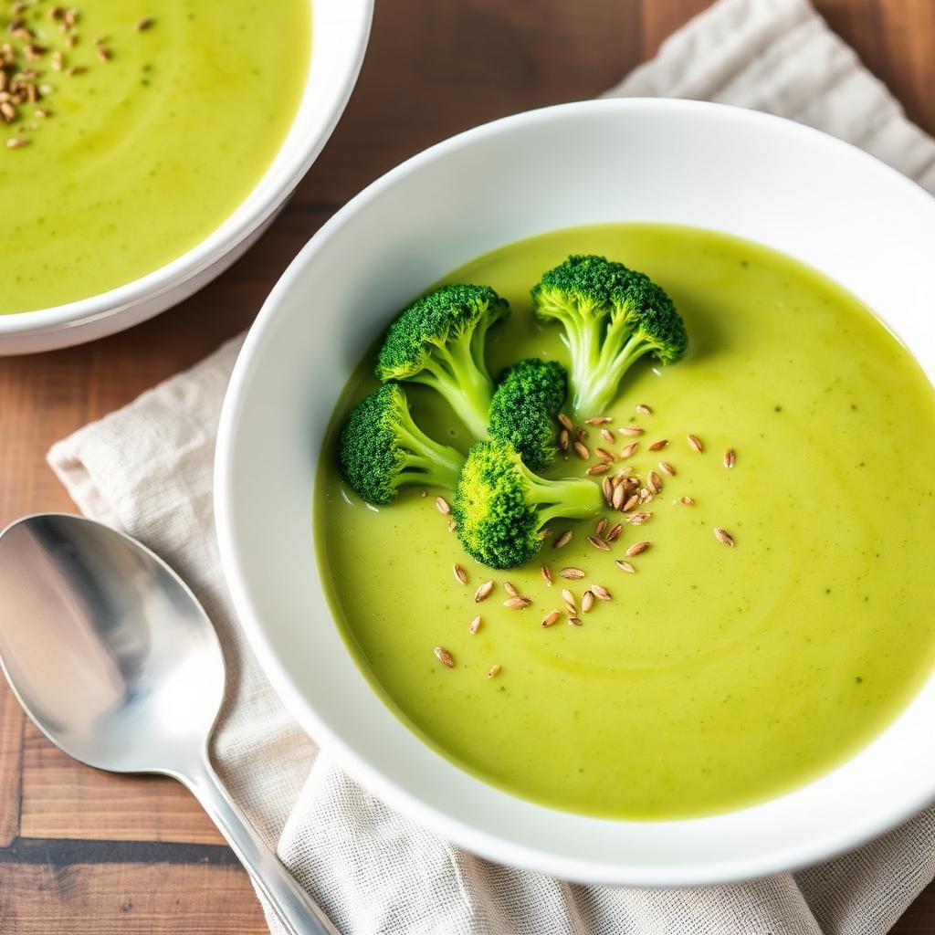 Crema de brócoli con semillas de lino