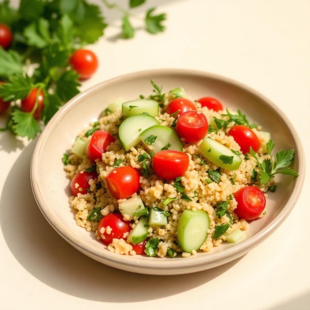 Ensalada de quinoa con verduras frescas